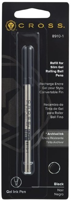 Стержень гелевый для ручек-роллеров из коллекции Cross Century Classic, Click, тонкий, черный
