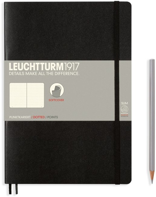 Записная книжка  Leuchtturm Composition В5 (в точку), 123 стр., мягкая обложка, черная