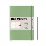 Еженедельник-блокнот Leuchtturm Weekly Planner & Notebook А5 2022г, 72л, мягкая обложка, пастельный зеленый, Eng