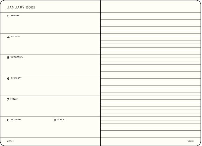 Еженедельник-блокнот Leuchtturm Weekly Planner & Notebook А5 2022г, 72л, мягкая обложка, пастельный зеленый, Eng