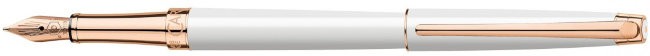 Перьевая ручка Caran d`Ache Leman Slim White PL Rosegold