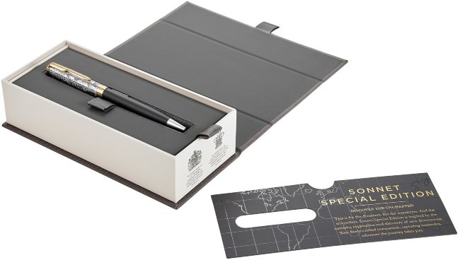 Шариковая ручка Parker Sonnet SE18 Impression Mate Black GT M, подарочная коробка Шариковая ручка Parker Sonnet SE18 Impression Mate Black GT M, подарочная коробка