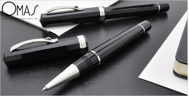 Ручка роллер Omas Milord Black Ручка роллер Omas Milord Black
