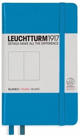 Записная книжка Leuchtturm A6 (в линейку), 187 стр., твердая обложка, лазурная