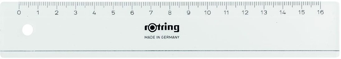 Линейка Rotring Centro Flat Ruler S0220870 16см, цвет прозрачный