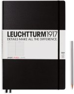 Записная книжка Leuchtturm Master Slim A4+ (в линейку), 123 стр., твердая обложка, черная
