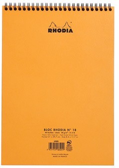 Тетрадь Rhodia Classic на спирали, A4, клетка, 80 г, оранжевый