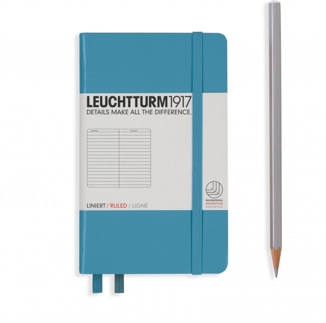 Записная книжка Leuchtturm A6 (в линейку), 187 стр., твердая обложка, нордически-синяя