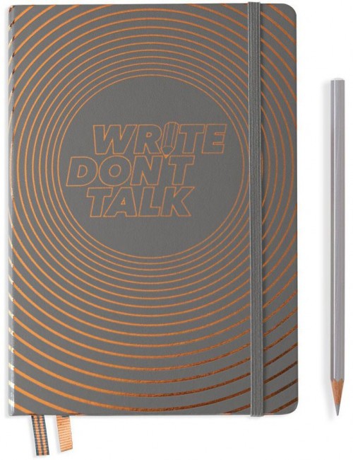 Записная книжка Leuchtturm А5 Write don't talk (в точку) с подарочной коробкой, 251 стр., твердая обложка, антрацит